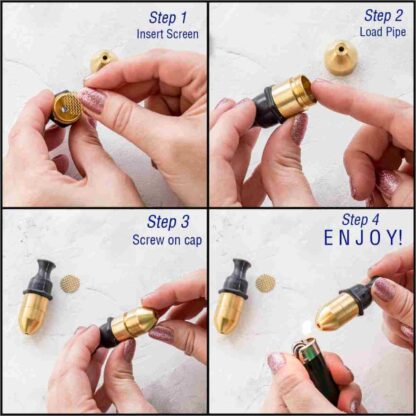 brass sneak a toke with rubber mouthpiece Instructions